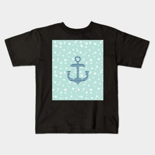 Chevron Nautical Anchor Bubbles Pattern Kids T-Shirt